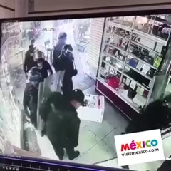 Riot police do free shopping