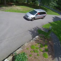 LaserShip employee throws package from moving car