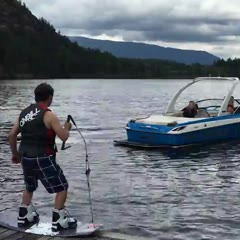 Wakeboarder Plunges Head First Into the Water