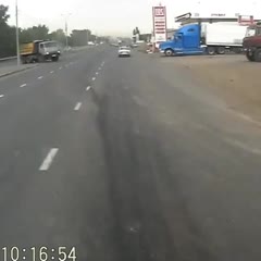 Accident With Bus and Truck at Gas Station