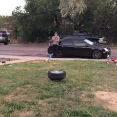 3 car airbags + 1 wheel = One smashed civic!!!