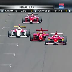 2013 Firestone Indy Lights Close Finish! Freedom 100 4 Wide Finish