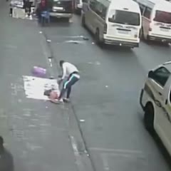 Street explosion sends cars flying in Johannesburg
