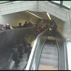Hungry escalator swallowed man. It took 1 hour to save him.