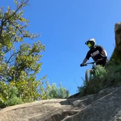 Cycling down a mountain
