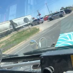Police Car Clobbered by Passing Train