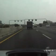 Truck Accident And Flip Over On Hong Kong Highway