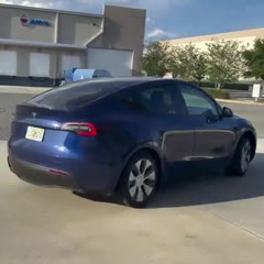 Driving a Tesla Y into a building
