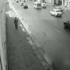Lucky pedestrian