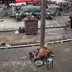 Truck suddenly encounters sink hole