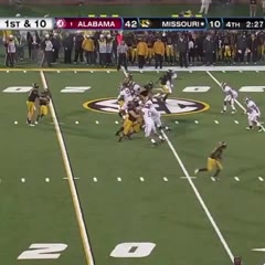 Alabama's Lamichael Fanning suplexes Missouri Runningback