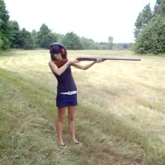 10 Gauge Double Barrel Shotgun (TWO shells in) vs Me .. 110lbs