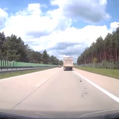 Truck loses tire, nearby vehicle smashes into it