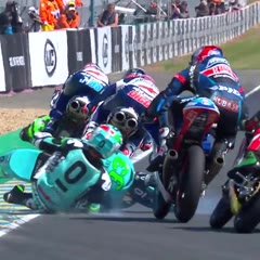 Kornfeil gets big air in Moto3 miracle save