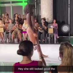 not this model falling to super freaky girl LMFAOOO