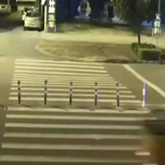 Man on a scooter plunges into sinkhole