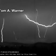 Slow Motion Video Of A Multiple Tower Upward Lightning Flash