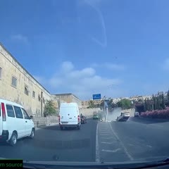 driving aggressively at a crowded exit