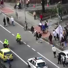 POS cop deliberately driving through a crowd of skateboarders acts outraged when he hits one
