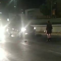 Karen blocking traffic