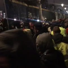 Des gilets jaunes défont une grille du Jardin des Tuileries