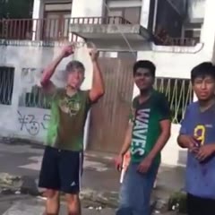 Water balloon head shot!
