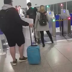 His mates printed him off a MASSIVE boarding pass ?✈️