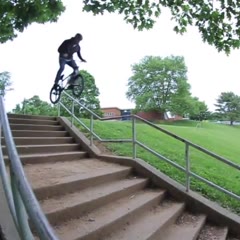 BMX Rider Fails Rail Grind at High Speed