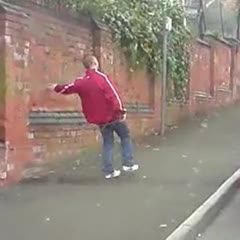 Drunk man walking